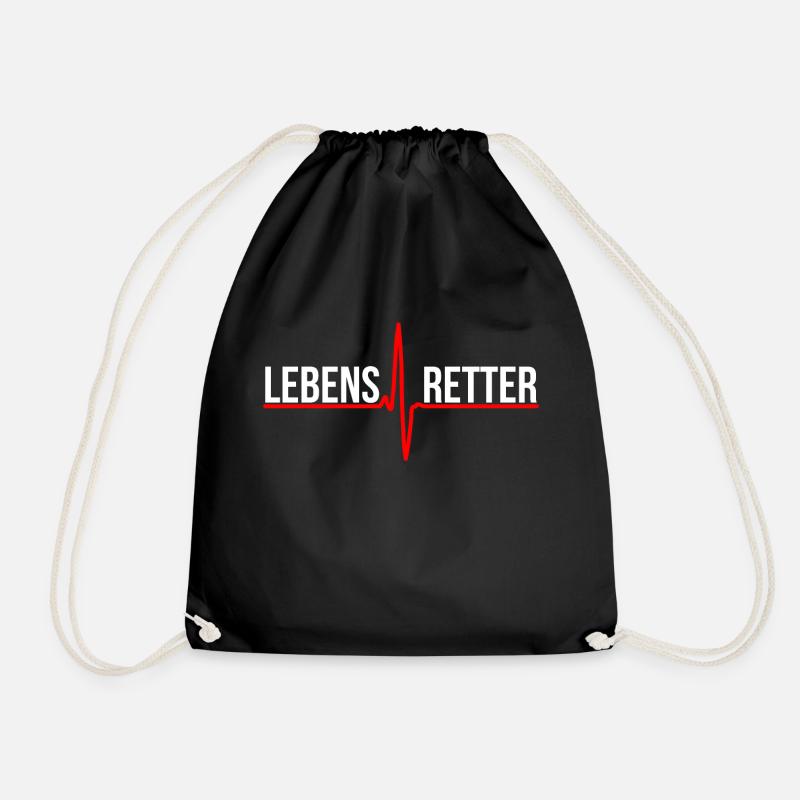 Lebensretter Sanitäter Rettungsdienst - Turnbeutel - Schwarz