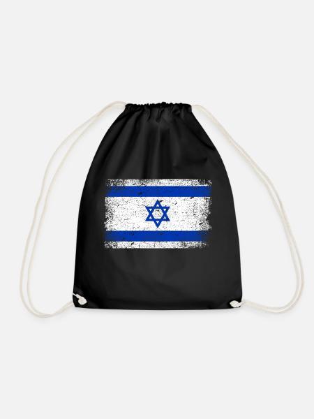 Israel Flagge israelisch jüdisch Vintage - Turnbeutel - Schwarz