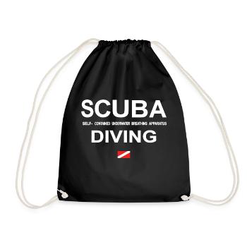 SCUBA DIVING Abkürzung Bedeutung Taucher Geschenk - Turnbeutel - Schwarz - Vorne