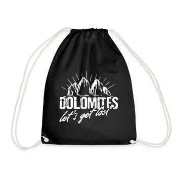 Three 3 peaks Let's get lost Dolomites Dolomites Dolomites - Drawstring Bag - black - Front