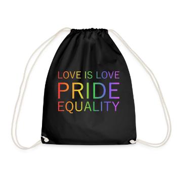 FIERTÉ - L’AMOUR EST AMOUR - EGALITÉ - Sac de sport léger - noir - Devant