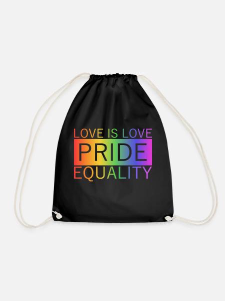 PRIDE - LOVE IS LOVE - EQUALITY - Turnbeutel - Schwarz