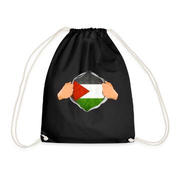 Starkes palästinensisches Helden-Spaßgeschenk - Turnbeutel - Schwarz - Vorne