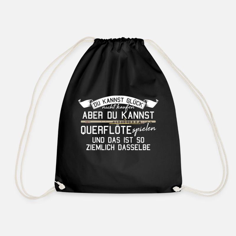 Querflöte Leidenschaft Musikinstrument Flöte Flöti - Turnbeutel - Schwarz