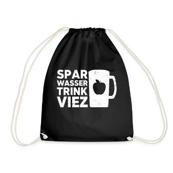 Spar Wasser trink Viez - Turnbeutel - Schwarz - Vorne