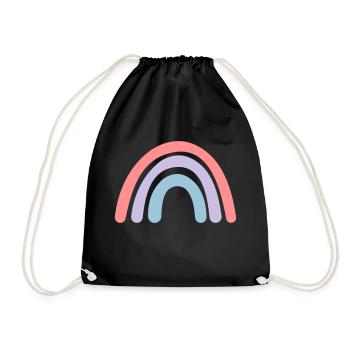 Regenbogen - Turnbeutel - Schwarz - Vorne