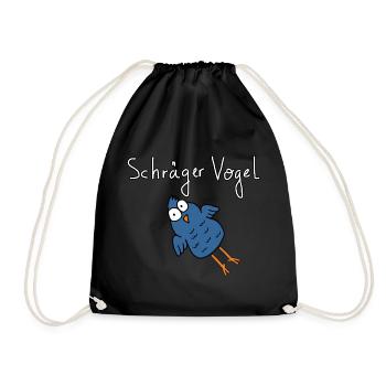 Schräger Vogel - Turnbeutel - Schwarz - Vorne