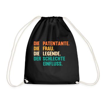 Patentante - Turnbeutel - Schwarz - Vorne
