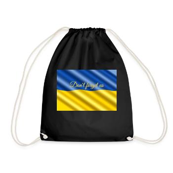 Pray for Ukraine, Flag Ukraine, Support - Drawstring Bag - black - Front