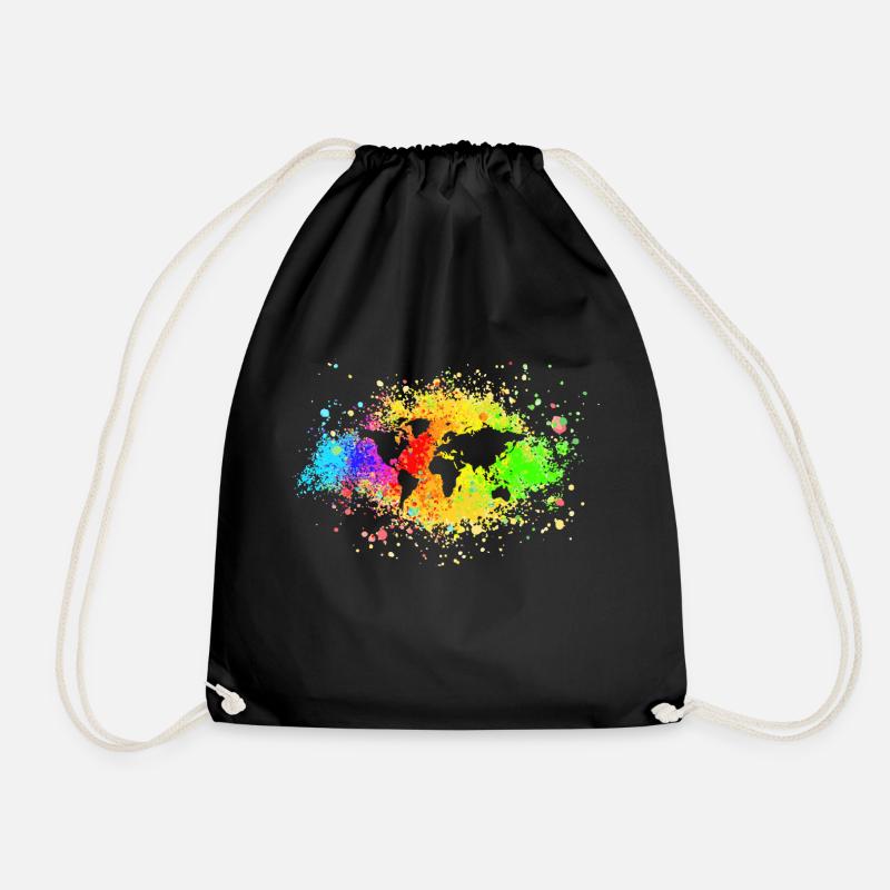 Welt Regenbogen Sprenkel 01 - Turnbeutel - Schwarz