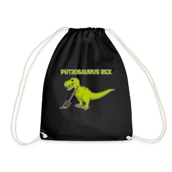 T-Rex Broom Cleaning Putzosaurus - Drawstring Bag - black - Front