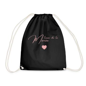 team de la mariée rose gold- t-shirt assorti - Sac de sport léger - noir - Devant