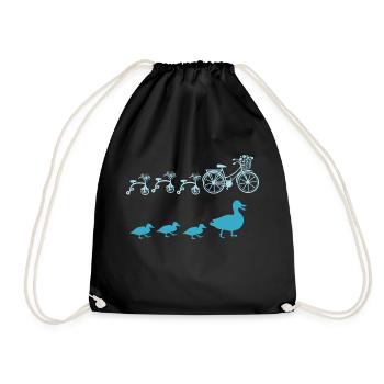 Cyclist Bicycle Family Mama Cycling - Drawstring Bag - black - Front