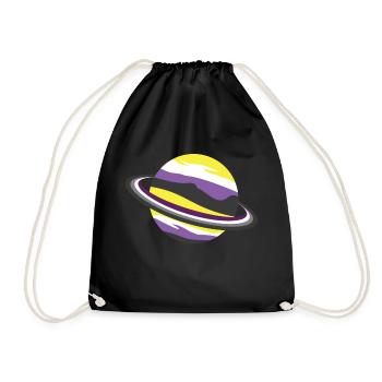 Non-Binary Asexual Planet - Drawstring Bag - black - Front