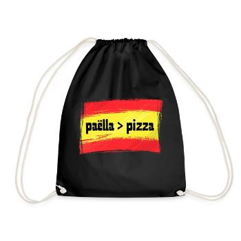 Drapeau Espagnol Espagne Paella supérieur à Pizza - Sac de sport léger - noir - Devant