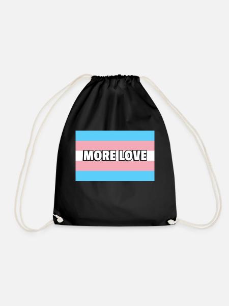 Trans Pride MEHR LIEBE - Turnbeutel - Schwarz