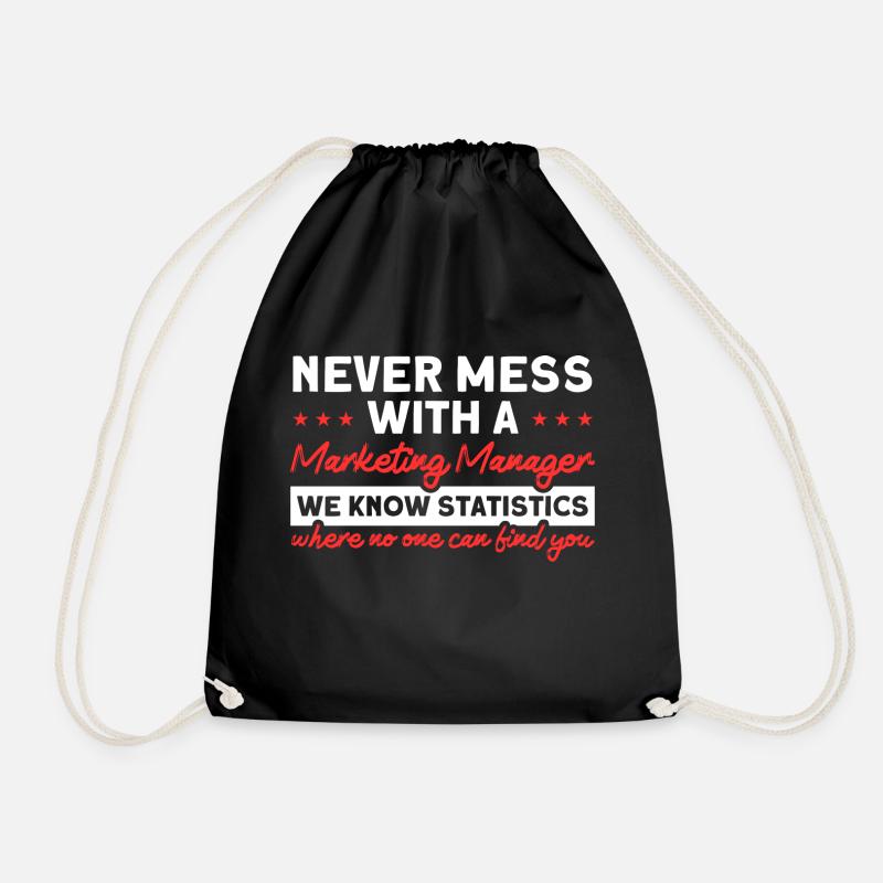 Statistics Marketing Manager Digital Marketing - Drawstring Bag - black