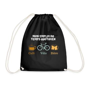 Café vélo bière 5 - Sac de sport léger - noir - Devant