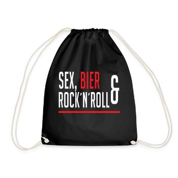 Sex, Bier, & Rock´N´Roll - Turnbeutel - Schwarz - Vorne