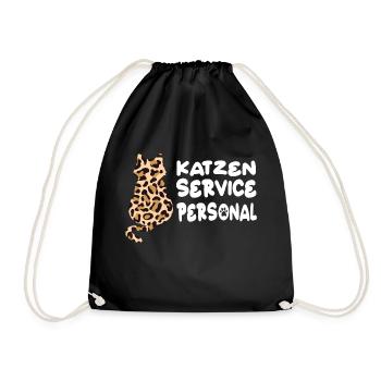 Katzen Servicepersonal Leoprint - Turnbeutel - Schwarz - Vorne