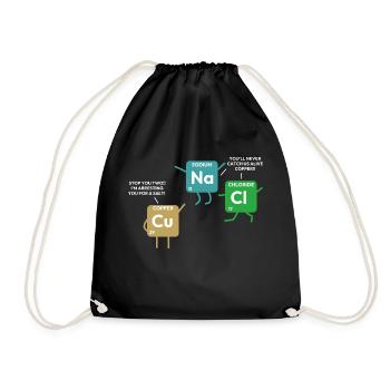 Funny Chemistry Periodic Table Elements Copper Pol - Turnbeutel - Schwarz - Vorne
