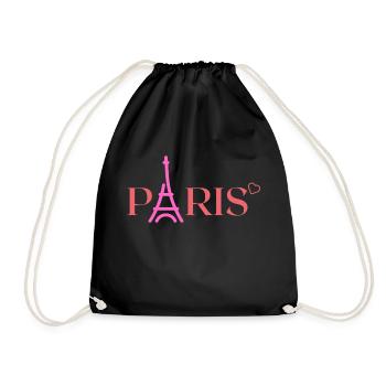 Paris Eiffel Tower France - Drawstring Bag - black - Front
