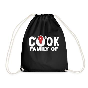 Family Of Cook Awesome Cooking Designs T-Shirt - Drawstring Bag - black - Front