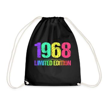 1968 Limited Edition Jahrgang 68er Retro Jahrgang - Turnbeutel - Schwarz - Vorne