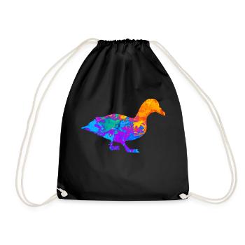 Canard Canard Colvert Enterich Silhouette Cadeau - Sac de sport léger - noir - Devant