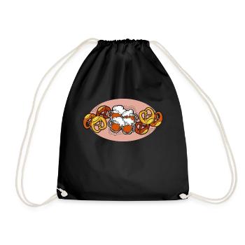 Fête de la bière Octoberfest. Tasse à bière et Brezel. - Sac de sport léger - noir - Devant