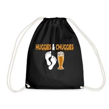 Huggies and Chuggies 15 - Drawstring Bag - black - Front