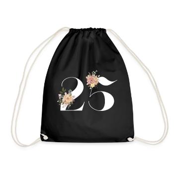 25e anniversaire fleuris (Cadeau de 25 ans) - Sac de sport léger - noir - Devant