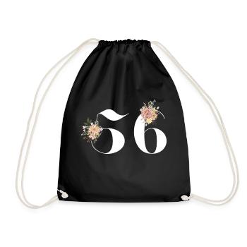 56th anniversary flowers (Gift of 56 years) - Drawstring Bag - black - Front