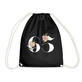 65e anniversaire fleuris (Cadeau de 65 ans) - Sac de sport léger - noir - Devant