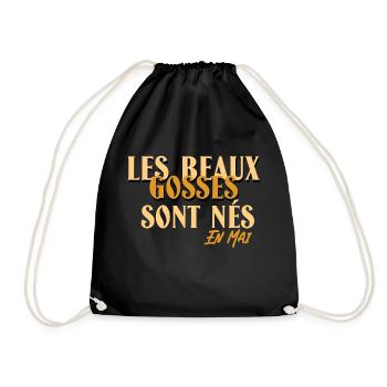 Les beaux gosses sont nés en mai. - Sac de sport léger - noir - Devant