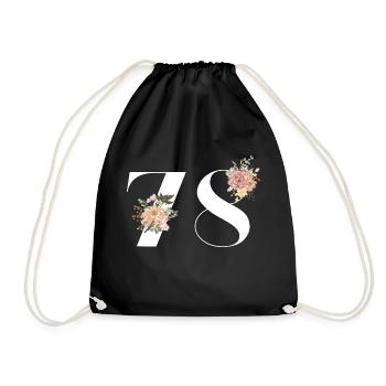 Blumen zum 78-jährigen Jubiläum (Geschenk von 78 Jahren) - Turnbeutel - Schwarz - Vorne