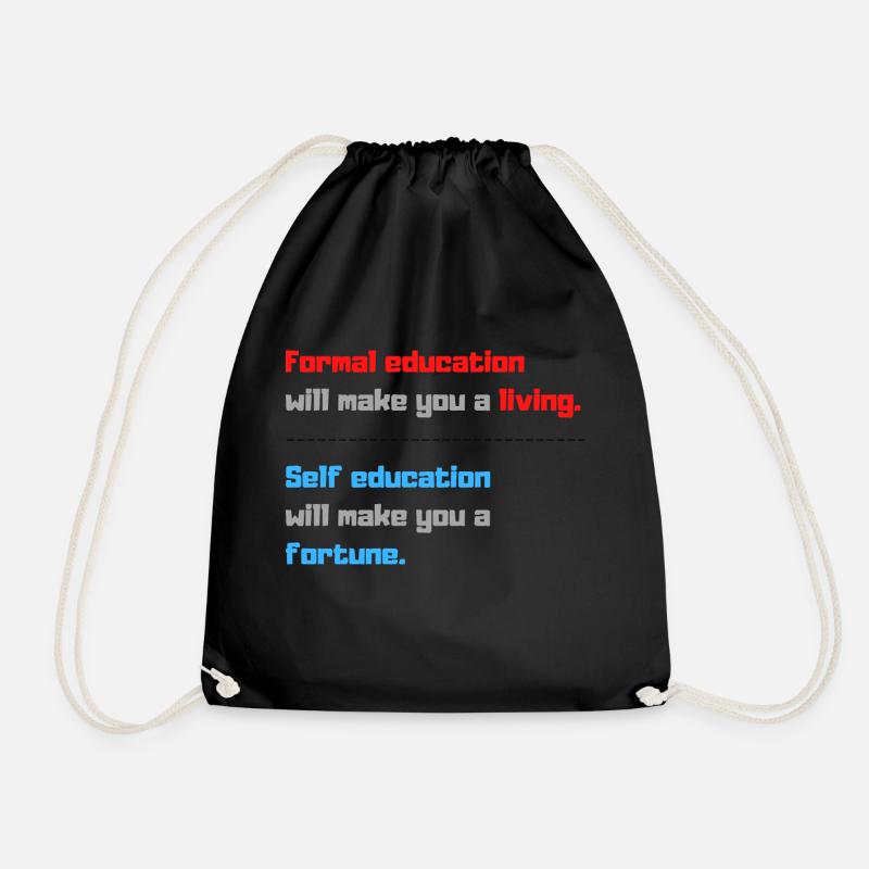 Quotes Educational Quotation - Drawstring Bag - black