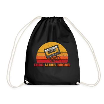 Lebe. Liebe. Rocke. - Turnbeutel - Schwarz - Vorne