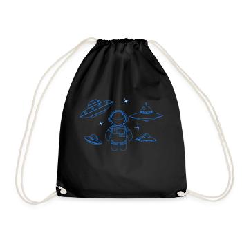 Space blau-transparent - Turnbeutel - Schwarz - Vorne