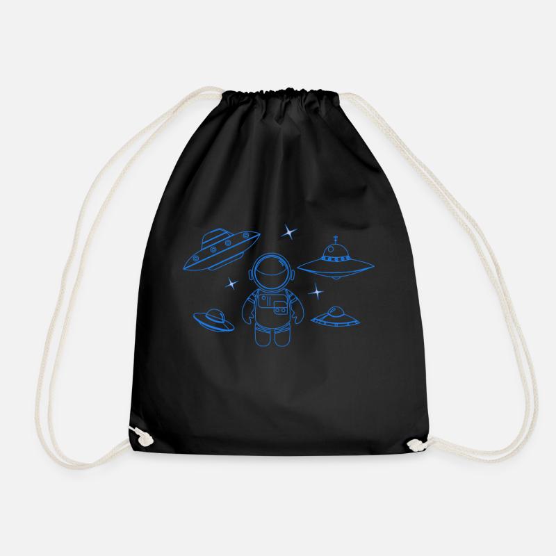 Space blau-transparent - Turnbeutel - Schwarz