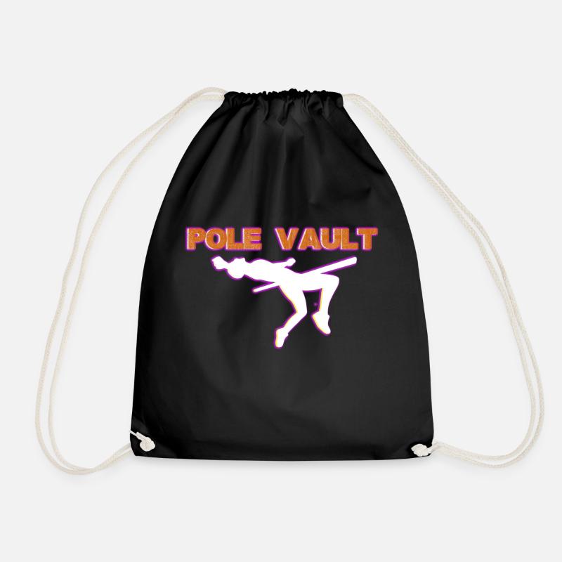Pole Vault Pole Vault Gymnastics Gift - Drawstring Bag - black