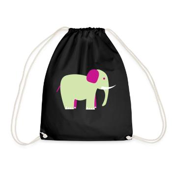 Éléphant - Sac de sport léger - noir - Devant