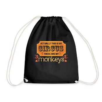 Actually This Is My Circus My Monkes - Drawstring Bag - black - Front