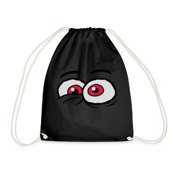 Comic Eyes Crazy Design - Drawstring Bag - black - Front