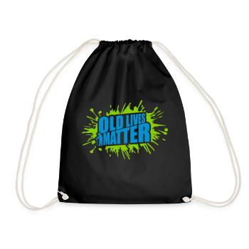 old lives matter quote - Drawstring Bag - black - Front