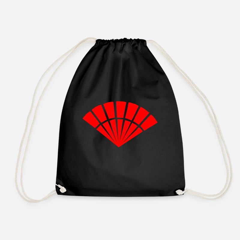Japanisches Symbol, Fächer - Turnbeutel - Schwarz
