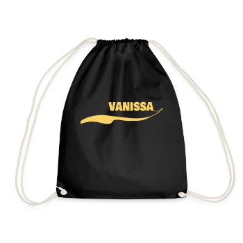 Namensschild Vanissa - Turnbeutel - Schwarz - Vorne