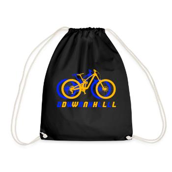 Mountainbike Downhill Fahrrad mtb orange Geschenk - Turnbeutel - Schwarz - Vorne