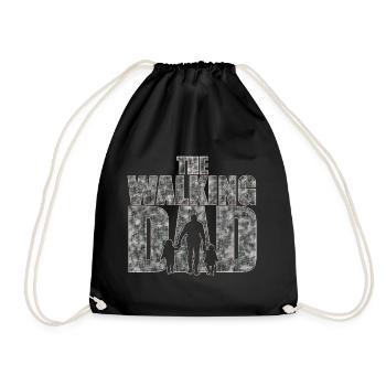 The walking Dad Father Father's Day Gift - Drawstring Bag - black - Front