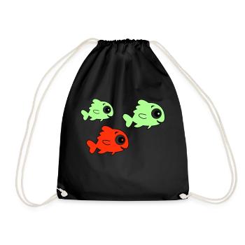 Pisces - Drawstring Bag - black - Front